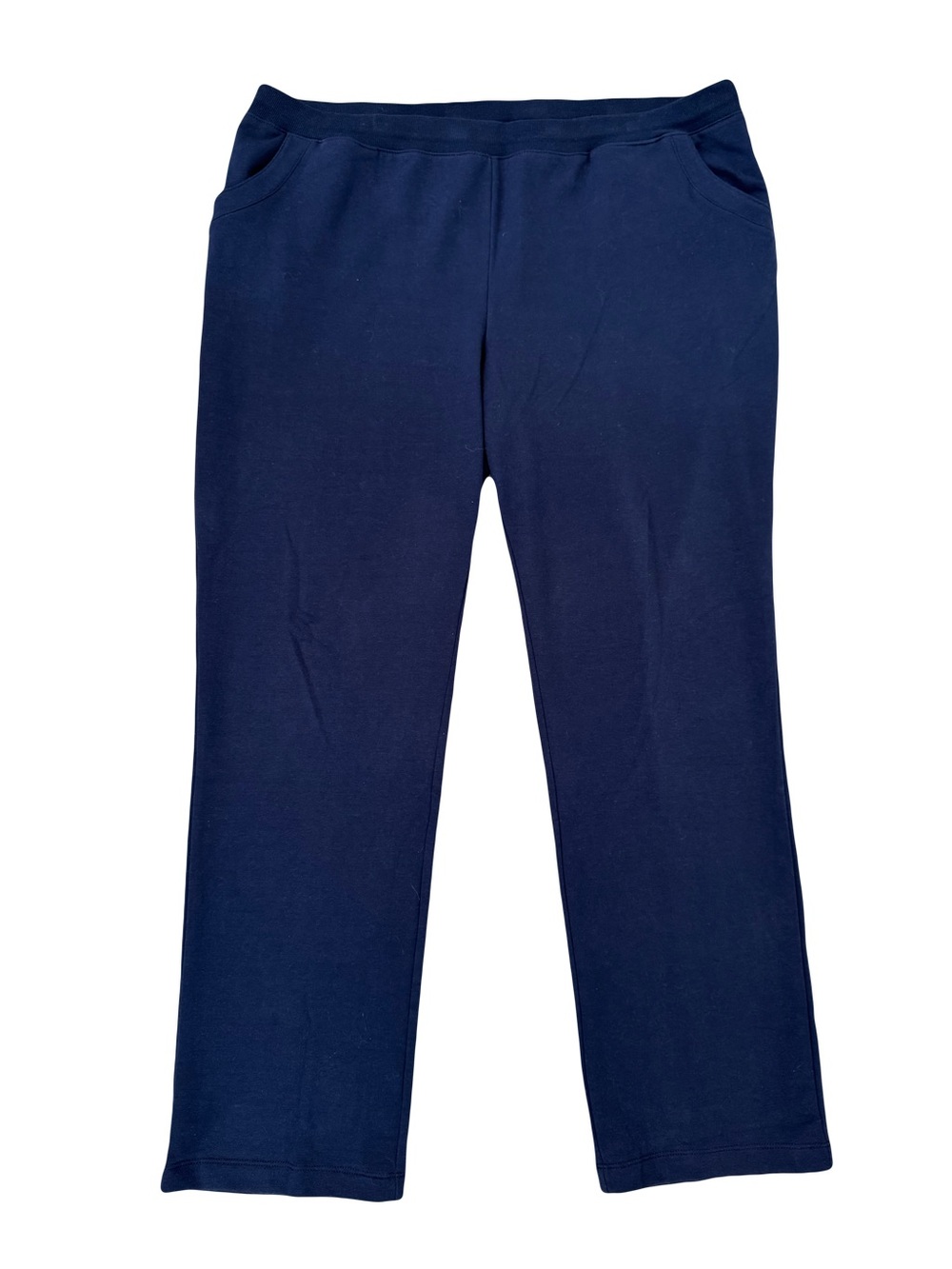 Zenergy  by  Chico’s  Women’s  XL Blue  Straight‑Leg  Knit  Pants  Lightweight